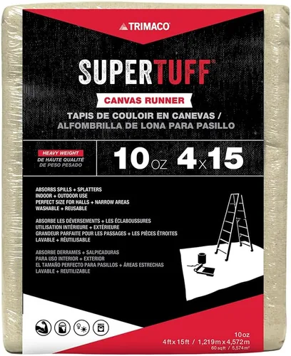 Vista 8 de Trimaco SuperTuff - Paño de lona pesada de 10 onzas de grosor, 4 pies x 5 pies