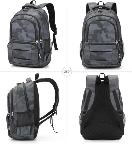 Vista 2 de rickyh style Mochila escolar bolsa de viaje para hombres y mujeres, mochila ligera para la universidad con compartimento para laptop, 22Shenhui