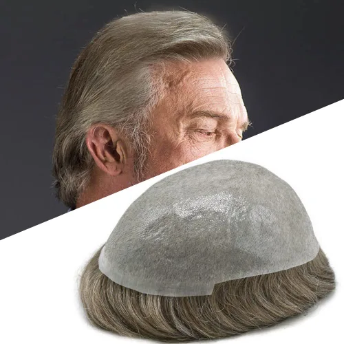Vista 14 de Hombres Toupee Hair Thin Skin 0.06 Men's Toupee Hair Piece Remy Human Hair System Mens Hairpieces Invisable Hairline Protesis Capilar Para Hombre