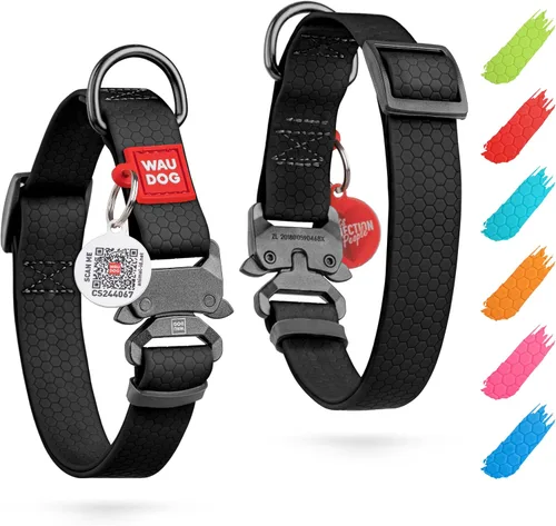 Vista 36 de WAUDOG Collar de perro impermeable – Collar ajustable para perros grandes, pequeños y medianos – Collares resistentes con cierre de metal duradero