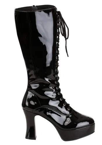 Vista 2 de Botas altas hasta la rodilla para mujer en cuero sintético negro sexy Multicolor