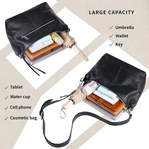 Vista 6 de Iswee Bolsos de cuero para mujer, bolso cruzado de diseñador para todos los días, bolso de hombro pequeño