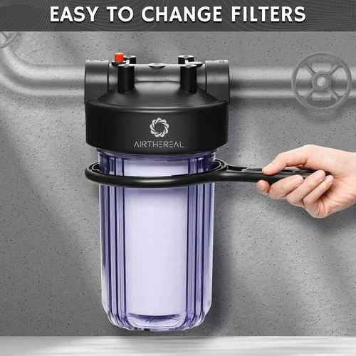 Vista 7 de Airthereal Carcasa universal para filtro de agua para toda la casa, cartucho de carbono de sedimentos de 10 x 4.5 pulgadas, sistema de prefiltración