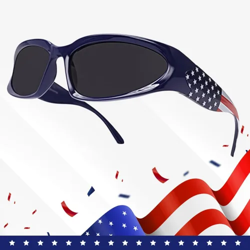 Vista 4 de LASPOR Gafas de sol deportivas envolventes para mujeres y hombres, lentes deportivos Y2K