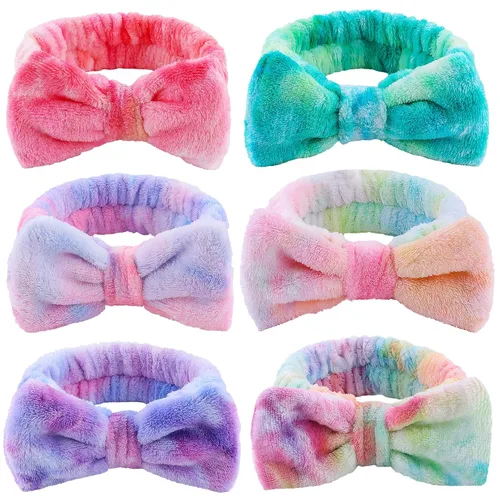 Vista 10 de WSYUB Diadema de spa, maquillaje, diademas de maquillaje esponjosas, suministros para fiestas de pijamas, diademas faciales para lavar la cara