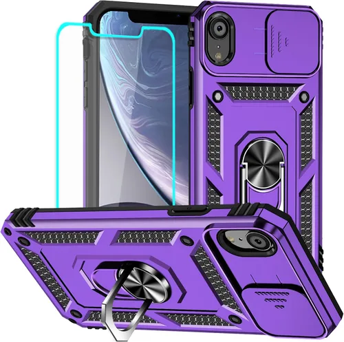 Vista 38 de HNHYGETE Funda para iPhone 12 Pro Max con protector de pantalla: [grado militar de 20 pies probada en caídas] Funda protectora para cámara Negro