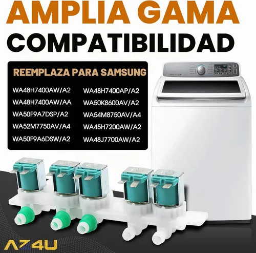 Vista 3 de AZ4U DC97-15459G Válvula de entrada de agua para lavadora Samsung