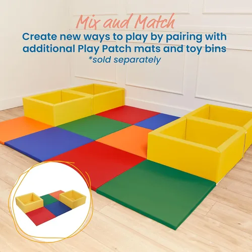 Vista 5 de ECR4Kids SoftZone Play Patch - Tapete de actividades cuadrados, tapete de juego modular, surtido, paquete de 4