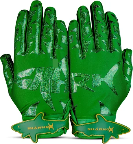Vista 12 de Guantes de fútbol antideslizantes con sensación de pelota, guantes receptores de fútbol en tamaños juveniles, adultos y niños, agarre fuerte