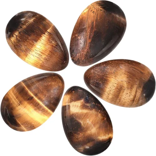 Vista 6 de mookaitedecor Juego de 5 piedras mixstones de bolsillo con forma de huevo, piedras preciosas pulidas, kit de cristal para curar el equilibrio