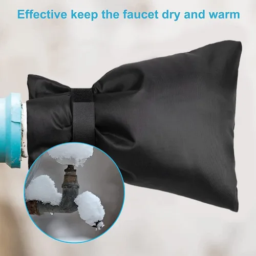 Vista 2 de Fundas de grifo para exteriores para invierno, gruesas de 9.8 pulgadas de alto x 7.3 pulgadas de ancho, cubiertas exteriores de grifo