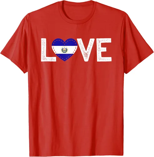 Vista 64 de Camiseta de regalo con la bandera de El Salvador LOVE, Negro, S