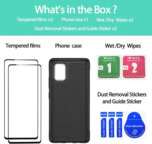 Vista 56 de Jeylly Compatible con Samsung Galaxy A22 5G Funda, Funda Samsung A22 5G con 2pcs protectores de pantalla de vidrio templado
