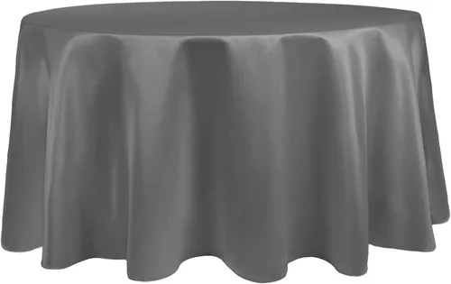 Vista 39 de Ultimate Textile Mantel redondo de satén nupcial de 60 pulgadas, se adapta a mesas de menos de 60 pulgadas de diámetro, berenjena morado berenjena