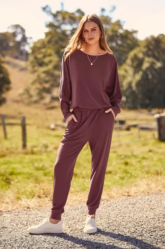 Vista 3 de PRETTYGARDEN - Conjunto de moda de 2 piezas para mujer, color liso, sudadera sin botones y de manga larga, pantalón largo