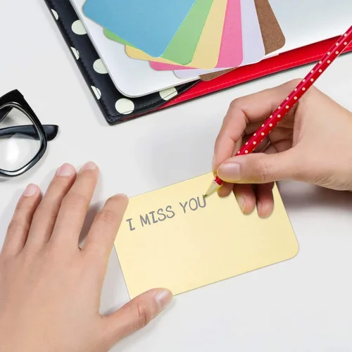 Vista 7 de Primbeeks 300 tarjetas de visita prémium (6 colores Kraft, en blanco, pequeñas 3.5 x 2.2 pulgadas, lisas)