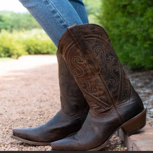 Vista 5 de Soto Boots Botas vaqueras de cuero Cheyenne para mujer, botas vaqueras hechas a mano de cuero genuino para mujer M50041