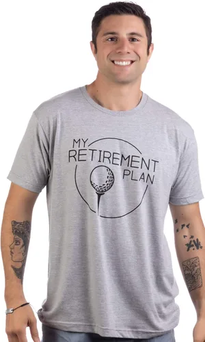 Vista 3 de My (Golf) Plan de jubilación Camiseta divertida con texto en inglés Golfing, camiseta de humor para hombre
