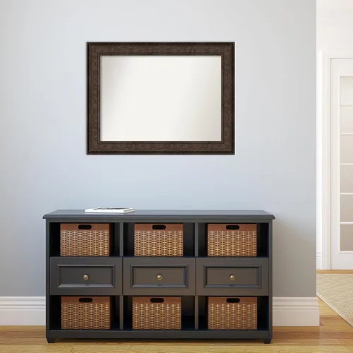 Vista 800 de Amanti Art Espejo de pared personalizado no biselado (25 x 25 pulgadas), marco de bronce acentuado, varios tamaños personalizados, espejo de baño