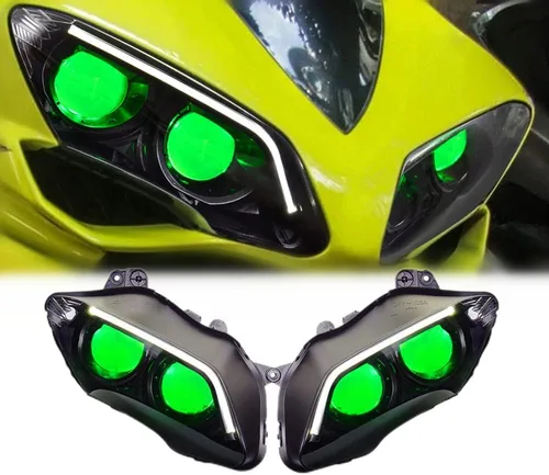 Vista 10 de Faro delantero KT R1 2007-2008, ojo de demonio azul