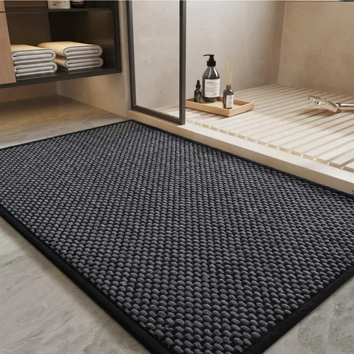 Vista 13 de PADOOR - Tapete de baño de felpilla súper absorbente, tapete de baño con parte trasera de goma antideslizante, fácil de limpiar, para frente