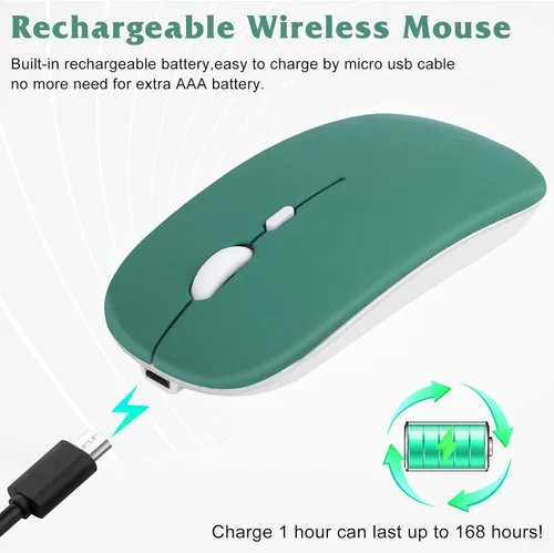 Vista 3 de UrbanX Mouse recargable Bluetooth para ASUS TUF Gaming Laptop Bluetooth Mouse inalámbrico diseñado para laptop/PC/Mac/iPad