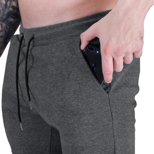 Vista 4 de Wangdo Pantalones deportivos ajustados para hombre, pantalones deportivos cónicos para entrenamiento, pantalones deportivos casuales para correr