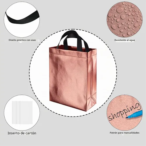 Vista 6 de BLEWINDZ 100 bolsas de regalo reutilizables medianas con asas - Ideales para obsequios de fiestas y bolsas de compras (10 colores)