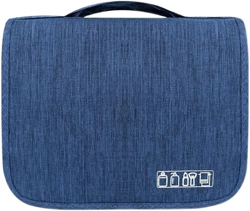 Vista 17 de Sechunk Neceser de maquillaje resistente al agua, bolsa de cosméticos organizador de viaje para accesorios, bolsa de viaje con gancho para colgar
