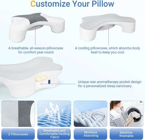 Vista 6 de Almohadas para dormir de lado con orificios para los brazos, soporte