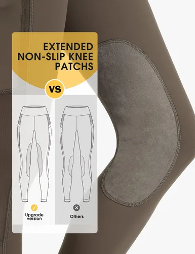Vista 5 de FitsT4 - Mallas de equitación para mujer con bolsillos con cremallera, parche en la rodilla, malla de enfriamiento, pantalones ecuestres