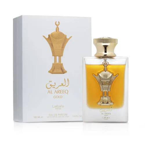 Vista 2 de Lattafa Al Areeq Gold Eau De Parfum Spray para Unisex, 3.4 onzas