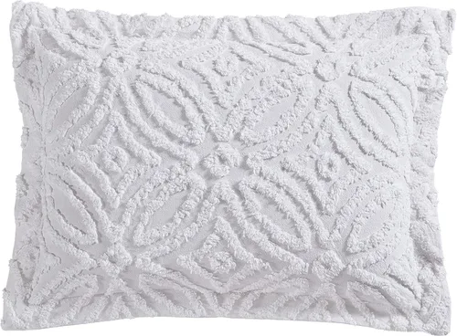Vista 17 de Beatrice Home Fashions Colcha de chenilla para anillo de boda, matrimonial, marfil + 2 fundas de almohada de chenilla para anillos de boda