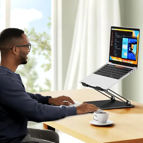 Vista 7 de BESIGN LS10 - Soporte de aluminio para laptop, ergonómico y ajustable, soporte para tableta y computadora, compatible con MacBook Air, Pro, Dell