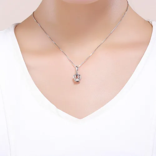 Vista 3 de WOSTU Exquisitos dijes de plata de ley 925 con forma de corazón rosa para pulseras, la llave de corazón, cuentas para mujeres y niñas