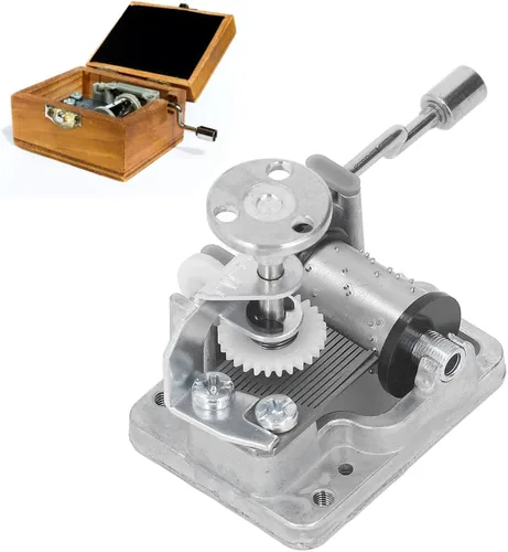 Vista 8 de Pilipane 18 Note Musical Mechanism Movement Retro Style Alloy Hand Crank Music Box Mechanism Replacement for Home Decor DIY Craft Projects