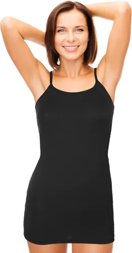 Vista 5 de WILLBOND - 3 camisetas sin mangas básicas y largas para mujer, con tiras ajustables