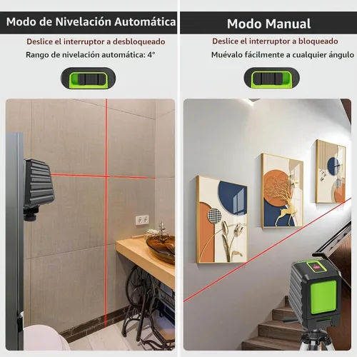 Vista 5 de Nivel láser con trípode, Huepar 150 pies Red autonivelante Lazer Niveles