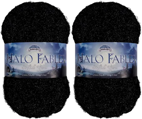 Vista 18 de JubileeYarn Halo Fables Yarn - 100g/Skein Bulky Polyester - North Wind Sun - 2 Skeins