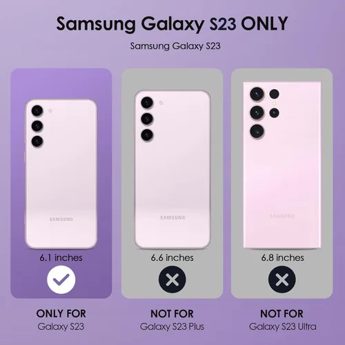 Vista 2 de Funda compatible con Samsung Galaxy S23, diseño delgado y elegante para mujer, protección de 360 grados