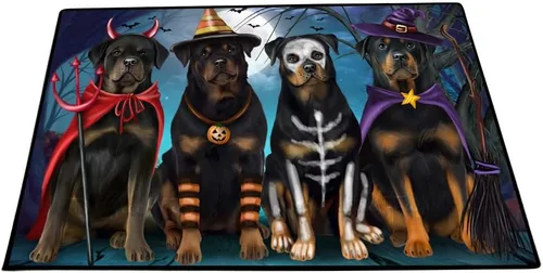 Vista 25 de Doggie of the Day Rottweiler Dogs Floor Mat - 4th of July Independence Day - Best Dog Doormat - Protector Decor - Unique Portrait Art - Premium