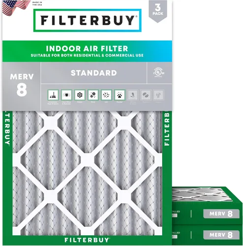 Vista 19 de Filterbuy Filtro de aire MERV 8 de 8 x 14 x 1 pulgadas para defensa contra el polvo y las alergias (paquete de 3), filtros electrostáticos plisados