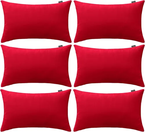 Vista 38 de Coddsmz Paquete de 6 fundas de almohada decorativas 100% algodón, fundas de cojín cuadradas de Navidad sólidas para el hogar, cama, sofá, día