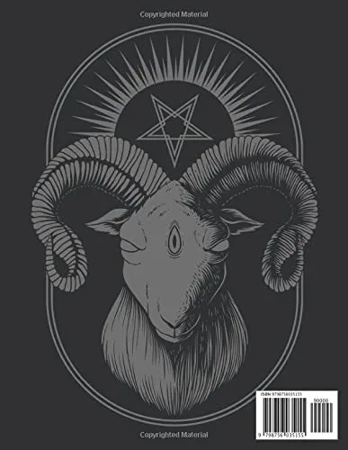 Vista 2 de Baphomet Sabbatic Goat Blank Guitar Tablature Notebook, Goth Satanist Goat Demon 100 pages Guitar Tab Manuscript Paper
