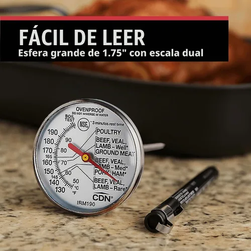 Vista 6 de CDN IRM200-Glow Proaccurate Carne/Aves de corral termómetro a prueba de horno-NSF Certificado, Carne/Ave, Plateado