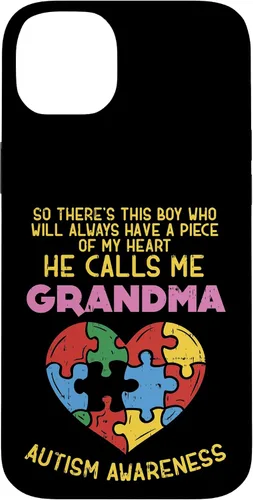 Vista 15 de Grandma Autism Awareness Austistic Boy Piece My Heart Case for iPhone 17