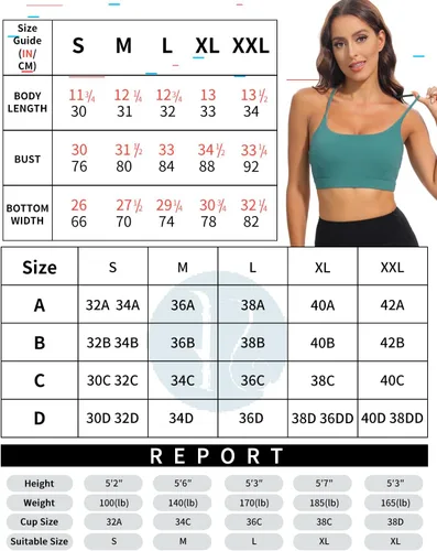 Vista 6 de RUNNING GIRL Brasier deportivo con espalda en Y para mujer, de impacto medio, sin varillas, acolchado, para yoga, camiseta corta para correr