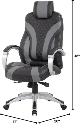 Vista 3 de Boss Office Products Silla ejecutiva con brazo con bisagras en negro/gris