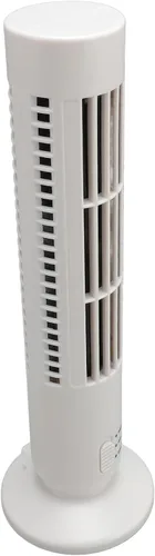 Vista 4 de SUNGOOYUE Cooling Tower Fan, Bladeless, Safe Design with Unique Tower Shape for Home, Bedroom, USB ABS Table Fan, 2 Speeds for Decoration or White