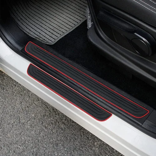 Vista 7 de 4 piezas de protectores de umbral de puerta de coche, protección antiarañazos e impermeable para umbrales de puerta de coche, accesorios universales